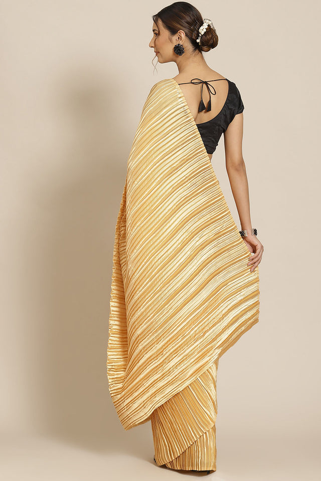 Gold Solid Silk Saree