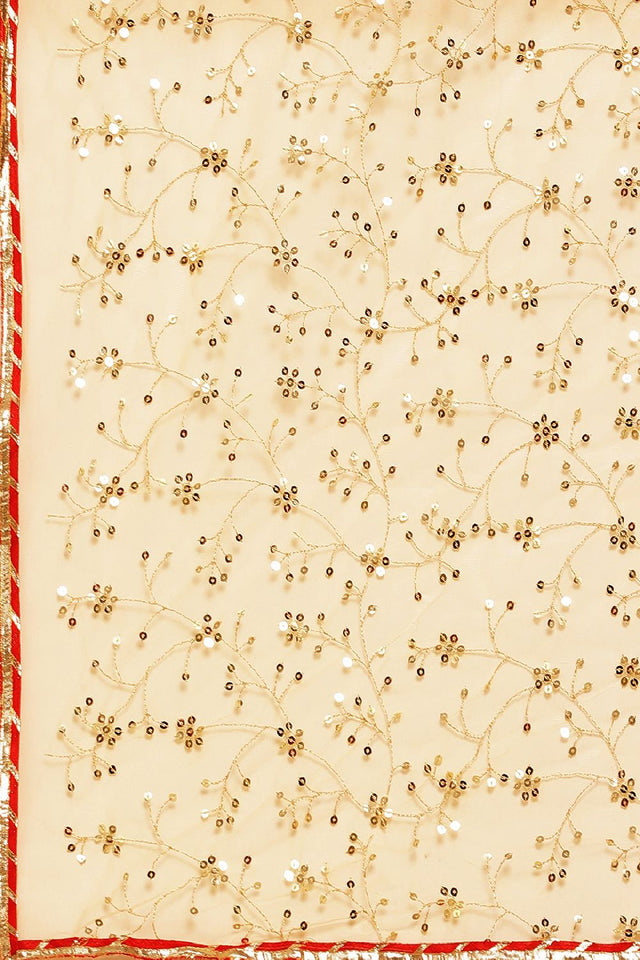 Women's Cream Net Saree