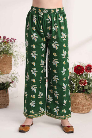 Green Floral Printed Cotton Kurti Pant Set