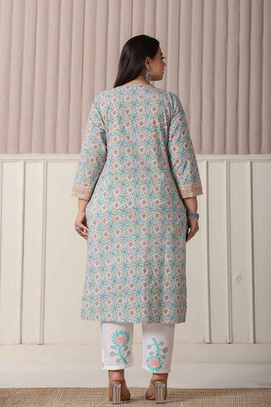 Multi-Color Ethnic Motifs Pure cotton Kurti Pant Set