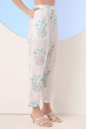 Multi-Color Floral Printed Cotton Kurti Pant Set