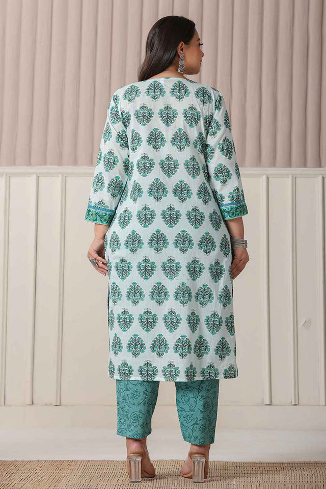 Multi-Color Ethnic Motifs Pure cotton Kurti Pant Set