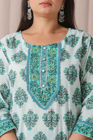 Multi-Color Ethnic Motifs Pure cotton Kurti Pant Set