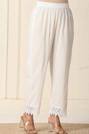 Beige Geometric Printed Cotton Anarkali Suit Set