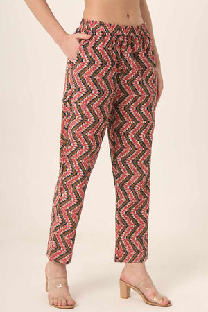 Blue Floral print Cotton Kurti Pant Set