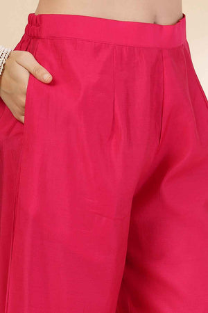 Pink Solid Silk Kurti Pant Set (6346SKDPK)