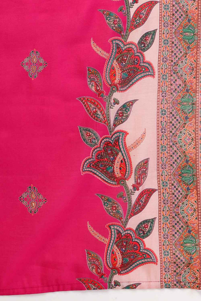 Pink Solid Silk Kurti Pant Set (6346SKDPK)