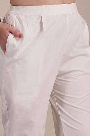 Violet Solid Organic Cotton Kurti Pant Set