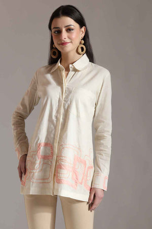 White Thread Design Pure Cotton Tops