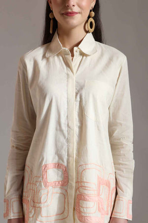 White Thread Design Pure Cotton Tops