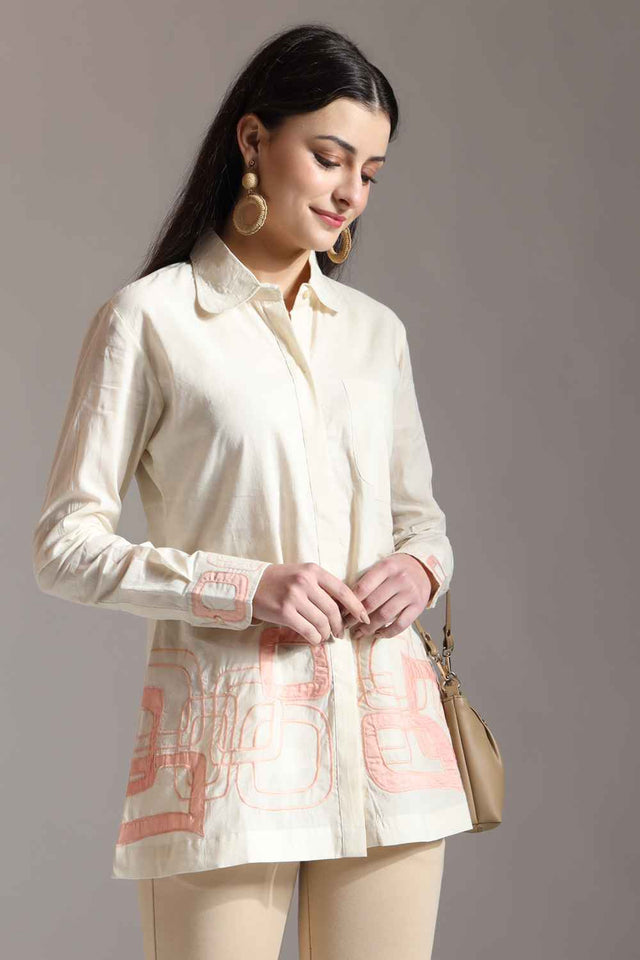 White Thread Design Pure Cotton Tops