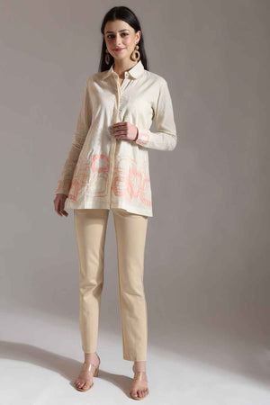 White Thread Design Pure Cotton Tops