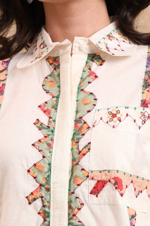 White Solid Cotton Tops & Tunics