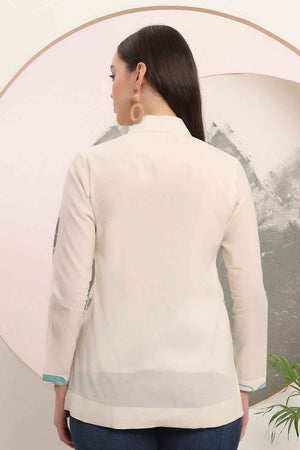 White Thread Design Pure Cotton Tops