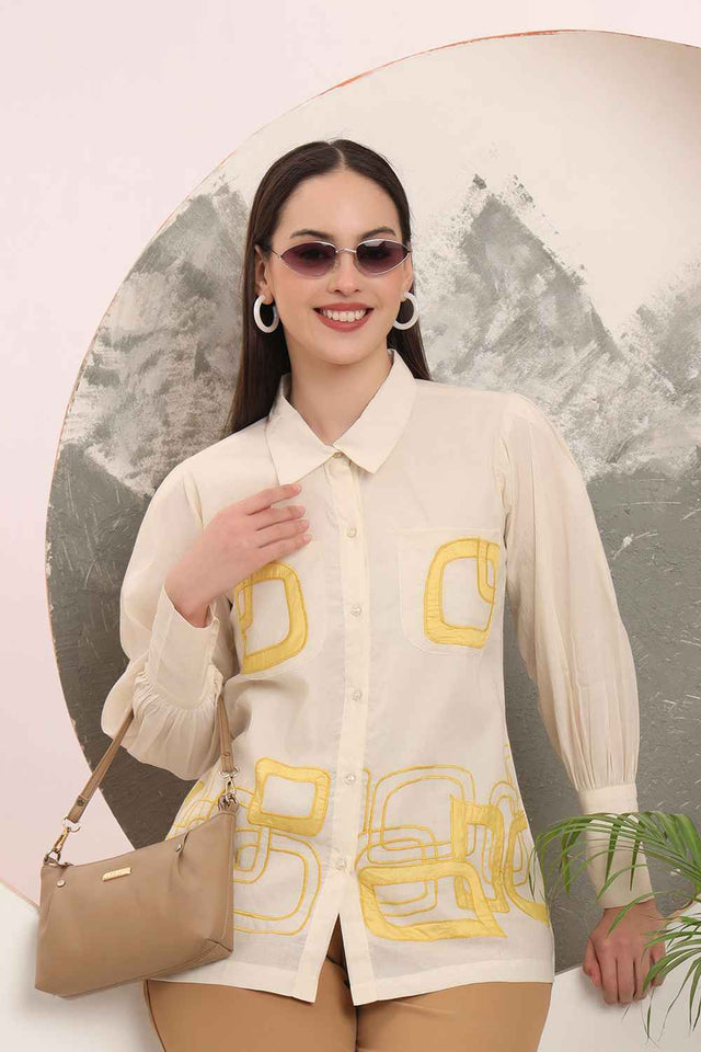 White Thread Design Pure Cotton Tops