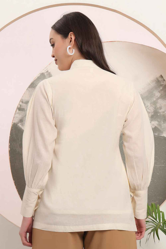 White Thread Design Pure Cotton Tops