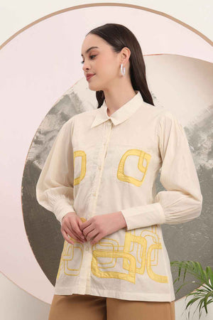 White Thread Design Pure Cotton Tops