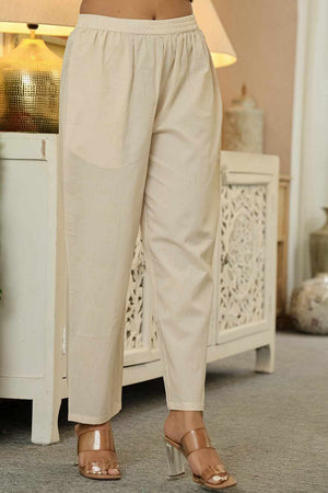 Yellow Floral Print Cotton Kurti Pant Set