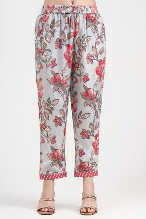 Multi Color Floral Printed Silk Straight Cut Suit Set