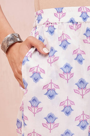 Multi Color Floral Printed Cotton Straight Cut Suit Set