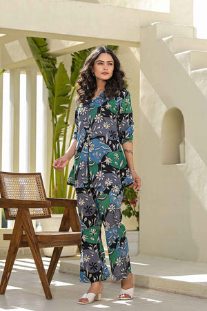 Multi-Color Ethnic Motifs Cotton Co-Ord Set