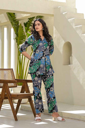 Multi-Color Ethnic Motifs Cotton Co-Ord Set