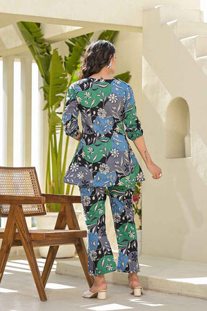 Multi-Color Ethnic Motifs Cotton Co-Ord Set