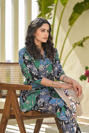 Multi-Color Ethnic Motifs Cotton Co-Ord Set