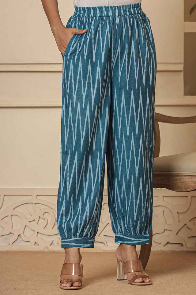 Turquoise Chevron Print Cotton Co-Ord Set (6952CRDTB)