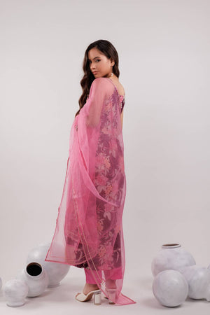 Maroon Floral Printed Cotton Straight Cut Suit Set