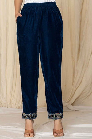 Blue Sequins Velvet Co-Ord Set (7158CRDBL)