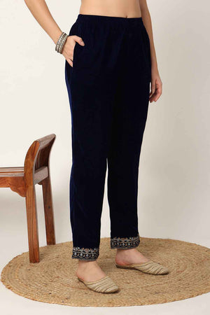 Blue Sequins Velvet Co-Ord Set (7158CRDNB)