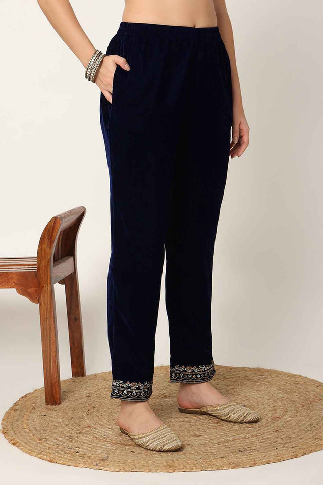 Blue Sequins Velvet Co-Ord Set (7158CRDNB)