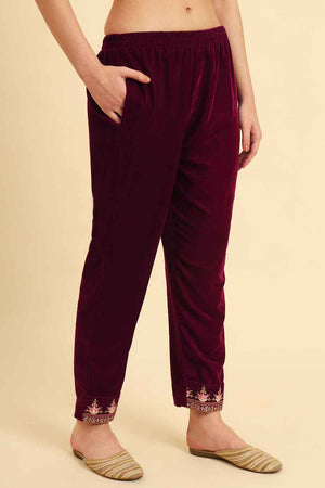 Magenta Zari Work Velvet Co-Ord Set (7160CRDMG)