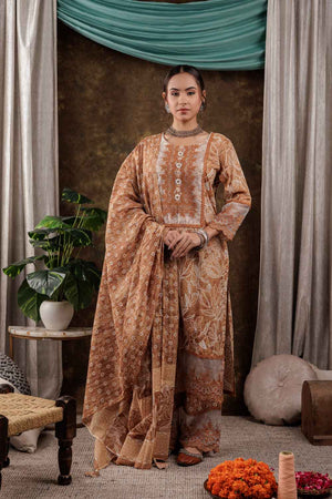 Yellow Floral Print Beads and Stones Embossed Pure Cotton Kurti Pant Set