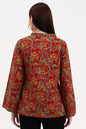 Multi Color Floral Printed Cotton Tops & Tunics