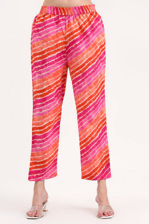 Pink Leheriya Printed Cotton Straight Cut Suit Set