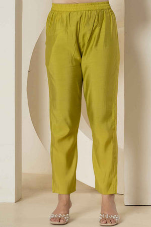 Green Bandhani Mirror Work Silk Kurti Pant Set (7312SKDGR)