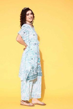 White Embroidered Georgette Co-Ord Set (8128CRDWH)