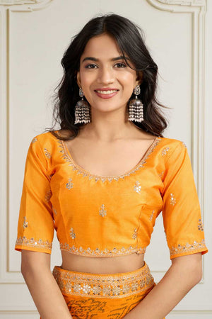 Yellow Bandhani Printed Georgette Saree