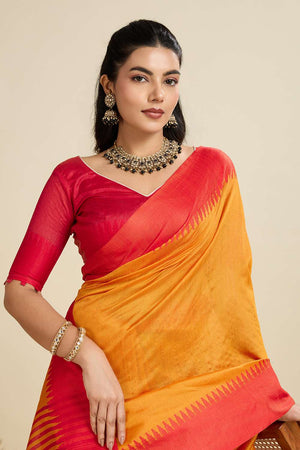 Mustard Woven Silk Saree
