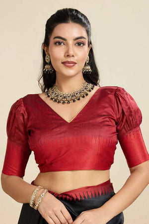 Black Woven Silk Saree