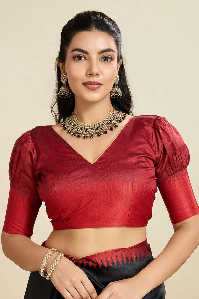 Black Woven Silk Saree