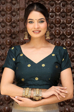 Grey Woven Cotton Saree