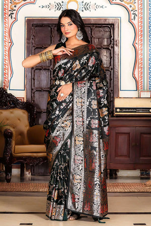 Green Woven Silk  Saree