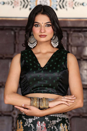 Green Woven Silk  Saree