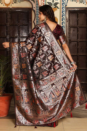 Red Woven Silk  Saree