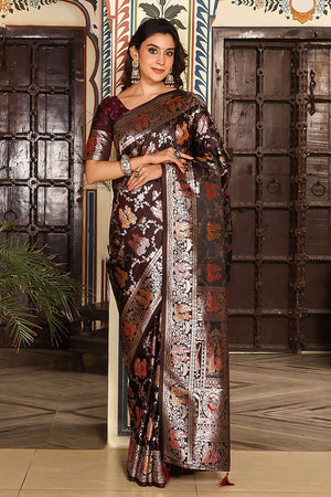 Red Woven Silk  Saree