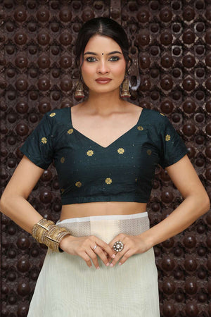 Light Green Woven Cotton Saree