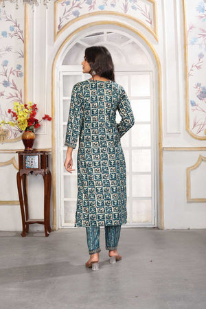Rama Printed Rayon Straight Cut Suit Set